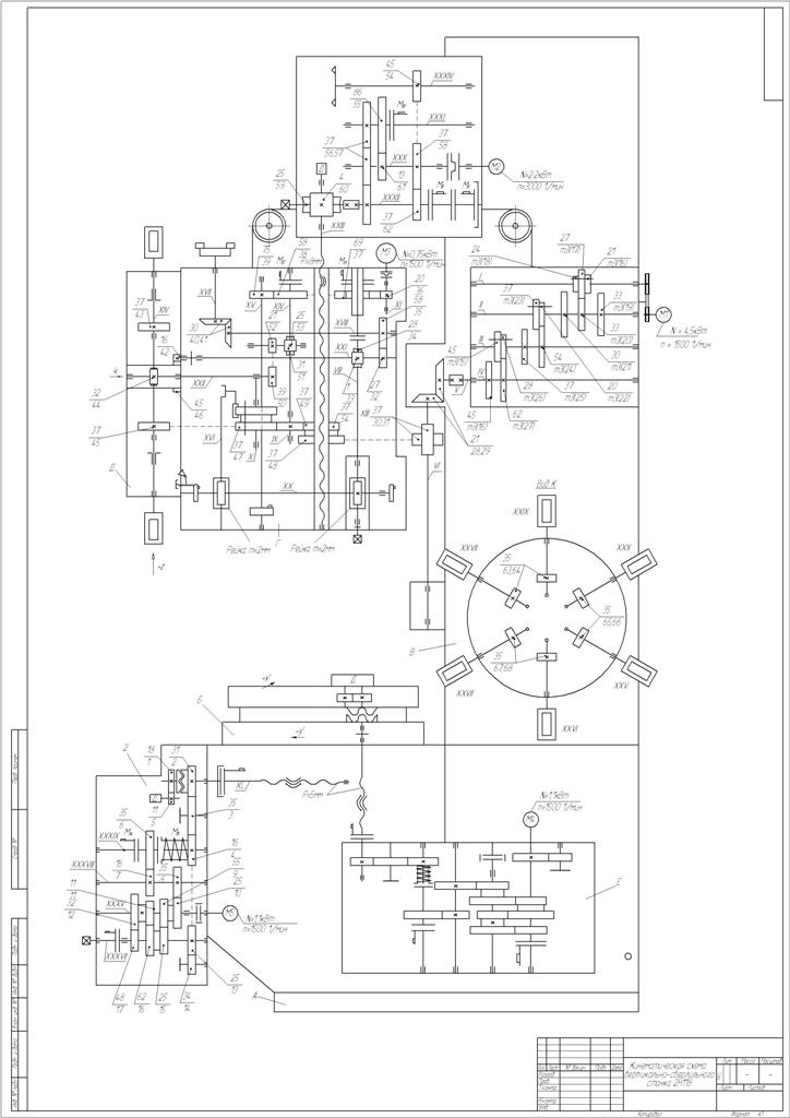 Кинематическая схема станка 2н118